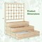 Natural Fir Wood Raised Garden Bed with 3-Tier Planter Boxes and Lattice Trellis for Climbing Plants